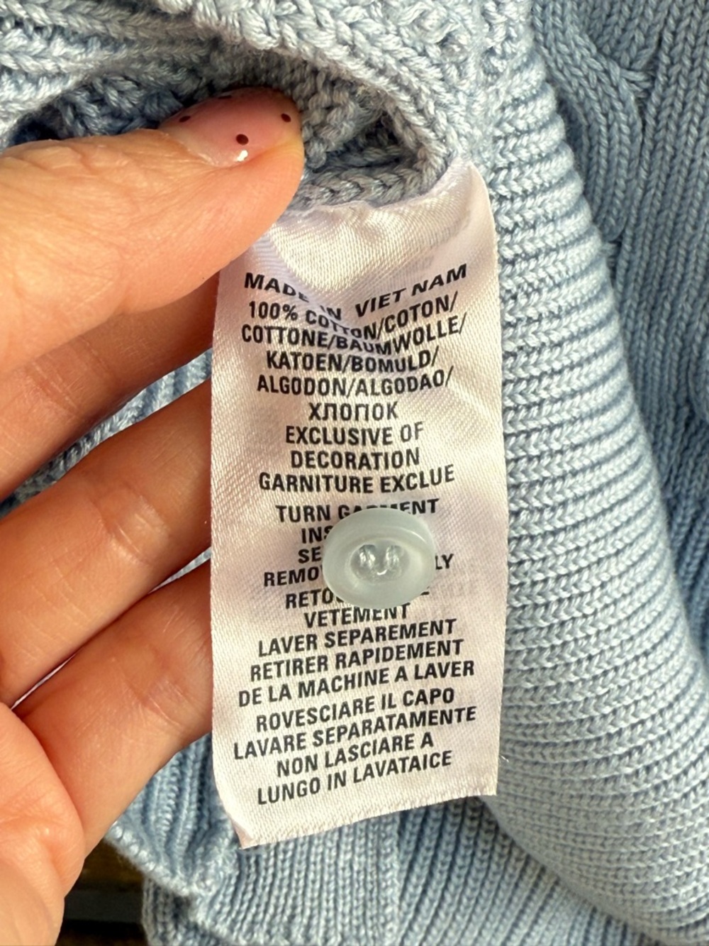 Polo by Ralph Lauren light Blue Cable Knit Cardigan Size S, M - Picture 4 of 5